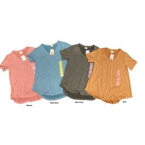 NWT Women's Rust MOD REF V-Neck Short Sleeve Tee Small